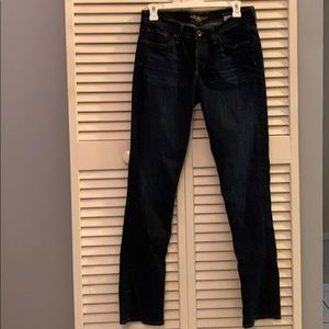 Lucky Brand Sweet’s Straight Dark Jeans w/ Flowers